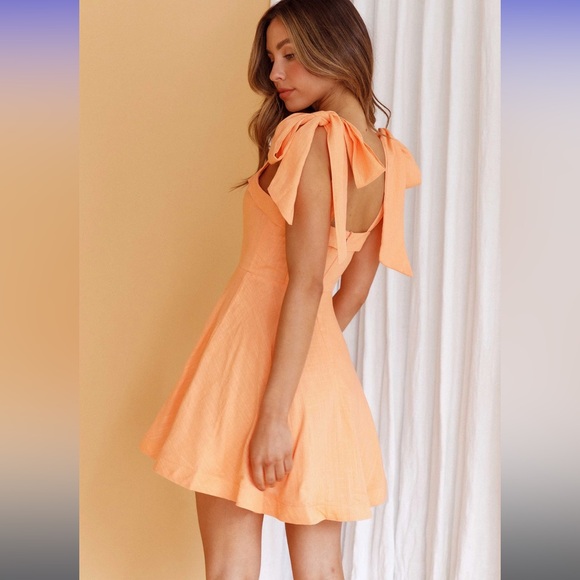 selfie leslie jeanie bow shoulder mini dress denim Selfie Leslie | Dresses | Selfie Leslie Jeanie Bow Shouldermini Dress